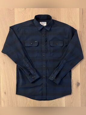 Poncho Outdoors The Goose Blue Plaid Flannel Shirt with Magnetic Pockets